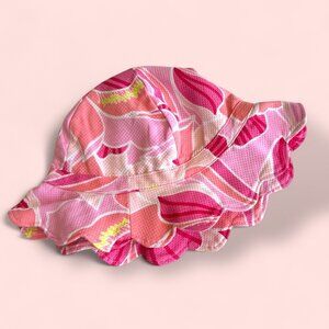 NEW 💛 Janie and Jack 💛‎ Baby Bonnet Sun Bucket Hat Pink Paisley 6-12 Months